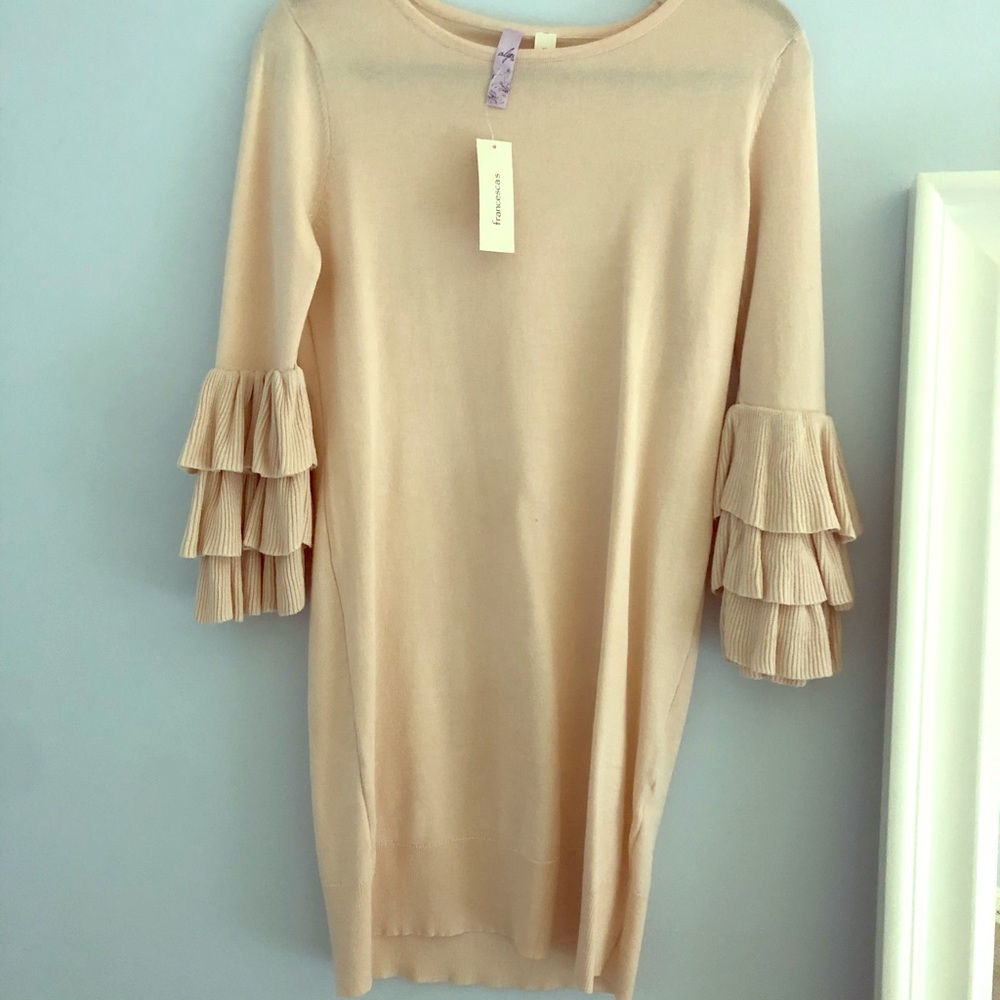 Francesca’s Midi Blush Pink Sweater Dress